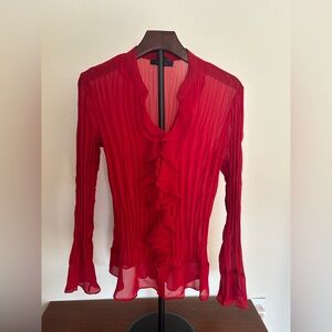 Style & Co. Vibrant Red Ruffled Blouse